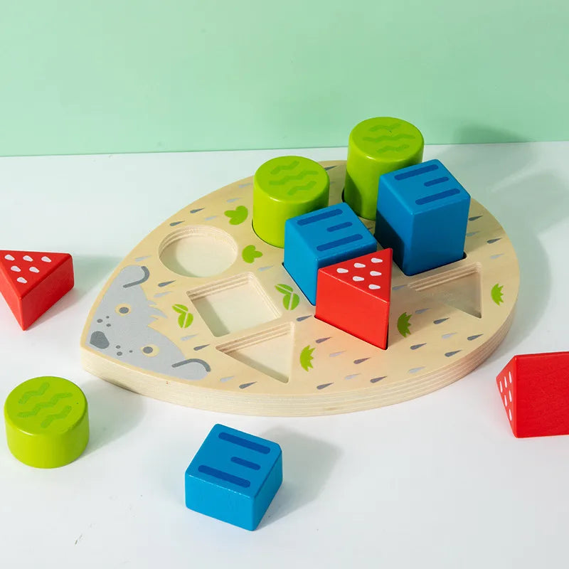 Wooden Fun Matching Beads Color Pairing Classification Cognitive Bowl Spoon Training Hand Eye Coordination Table Game Toys