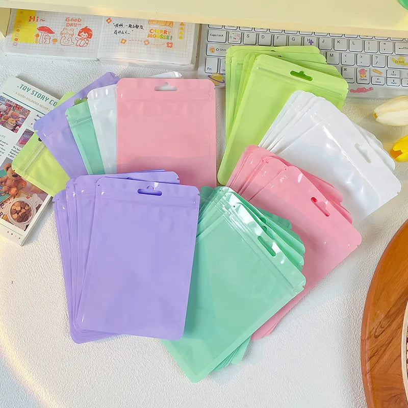 cute solid color plastic jewelry bag gift bag