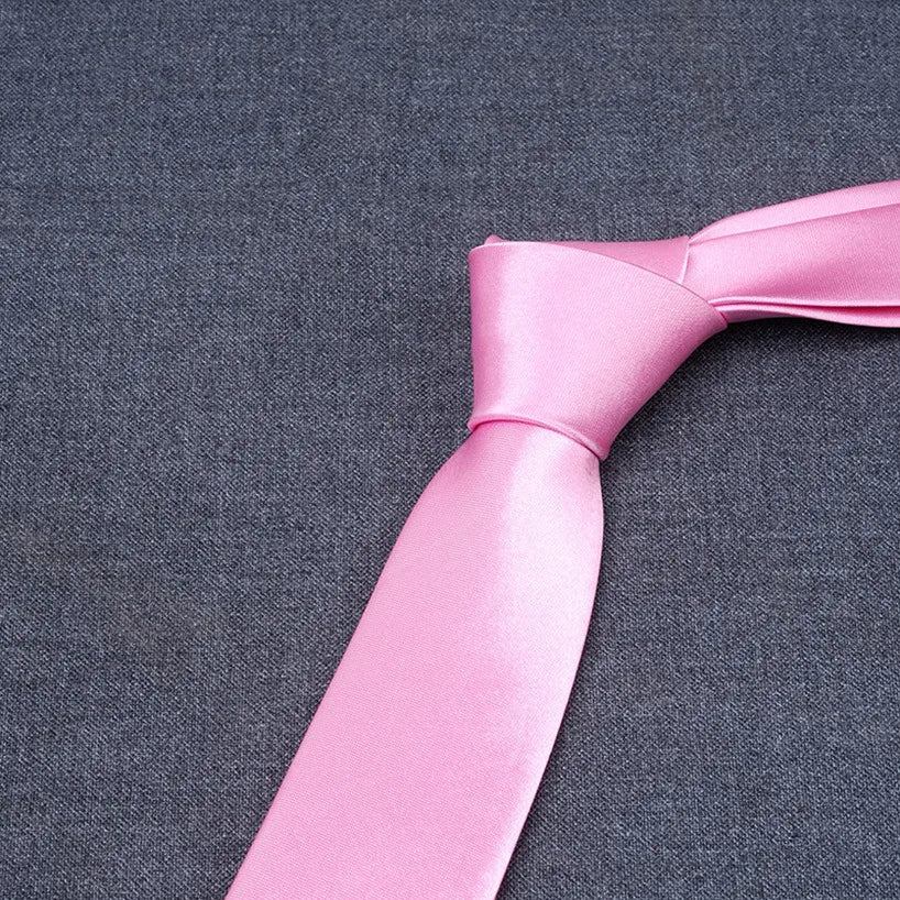formal solid color polyester satin unisex tie