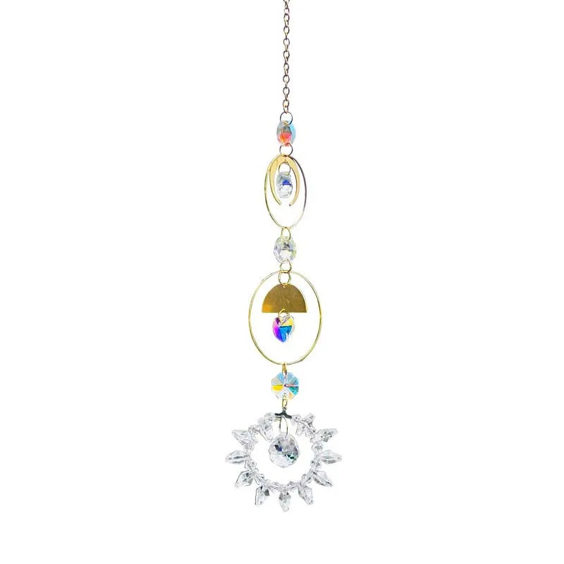 Valentine'S Day Birthday Romantic Clouds Heart Shape Crystal Brass Dreamcatcher Wall Art