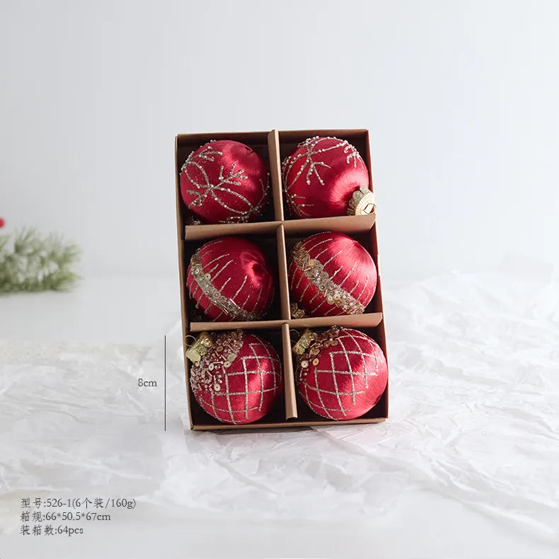 New Christmas Tree Decoration Balls Hanger Dark Red Wine Color Flocking Painted Christmas Balls Irregular Shape PVC Material