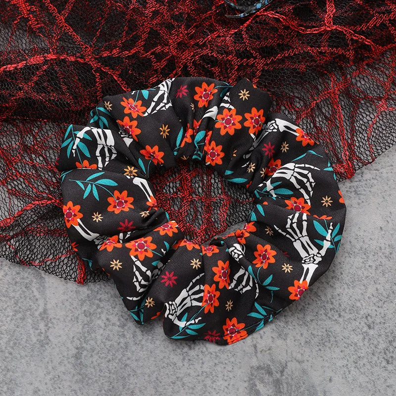 modern style skull cloth hair tie