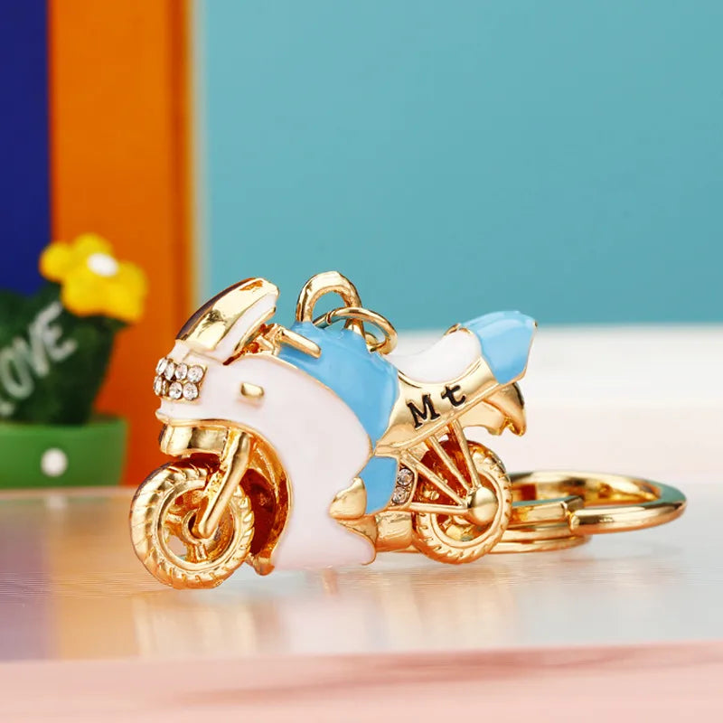 cute car metal diamond women's bag pendant keychain