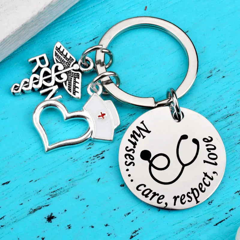 fashion nurses' day gift nurses stainless steel keychain