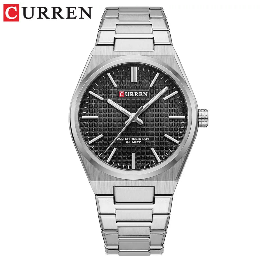 Business Color Block Single Folding Buckle Quartz Watch Men's Watches