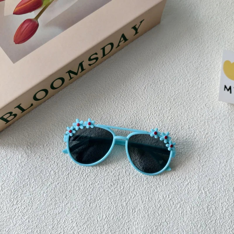 Sweet Simple Style Round UV400 Protection Resin Special-Shaped Mirror Full Frame Kids Sunglasses