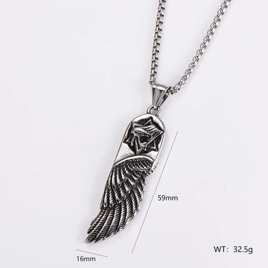 Wholesale Jewelry Retro Punk Round 304 Stainless Steel Pendant Necklace box chain