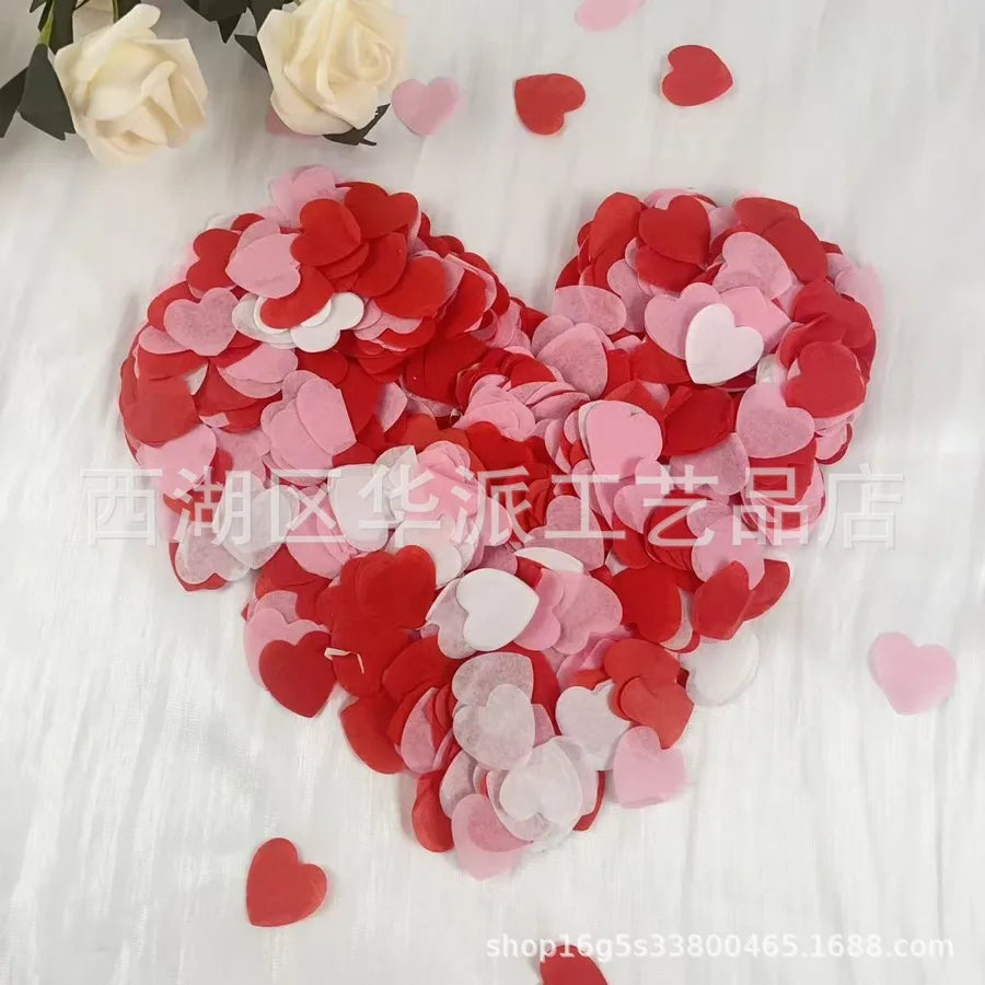 2.5cm heart-shaped love paper pieces Valentine's Day wedding venue hand-held throwing paper scraps transparent balloon filler
