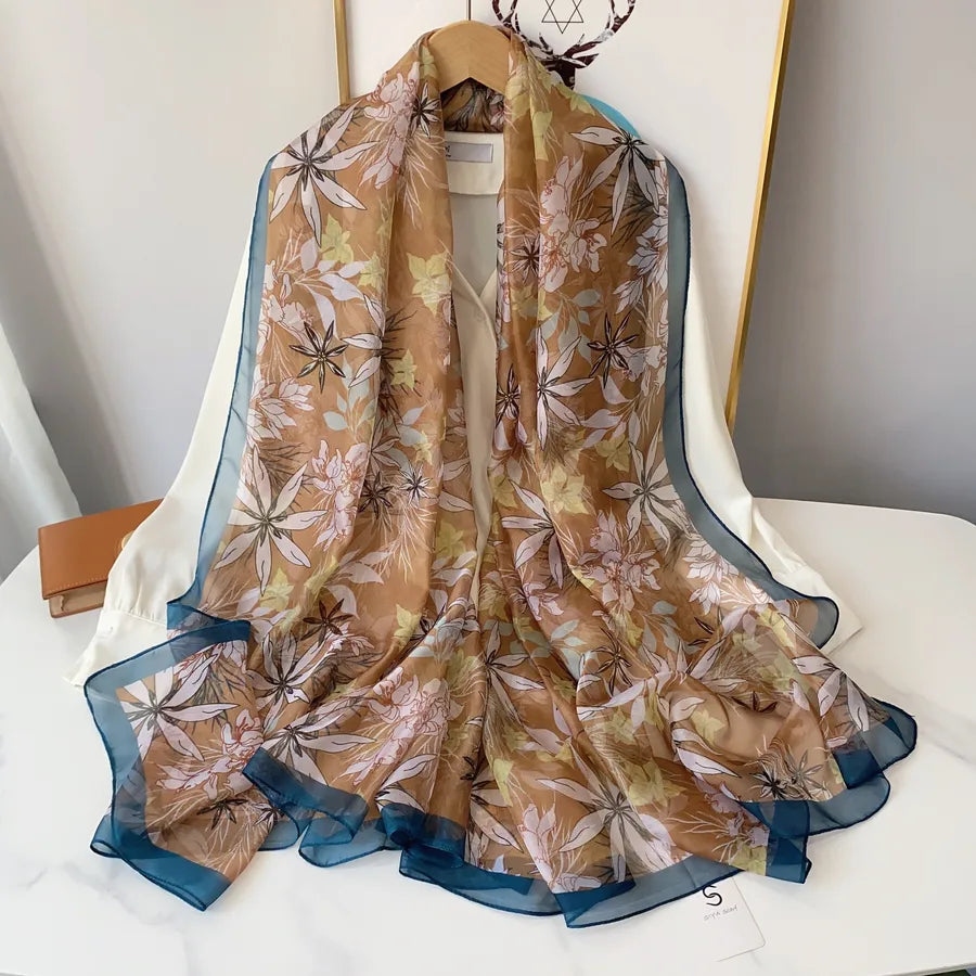 Women's Casual Geometric Polyester Printing Silk Scarf