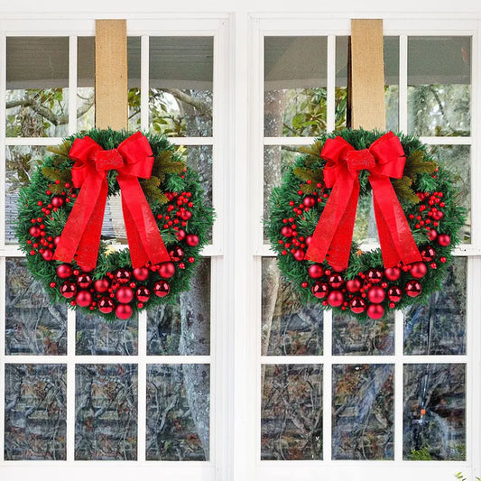 Christmas Decorative Holly Berry Wreath Door Hanging Red Fruit Color Ball Hotel Mall Window Arrangement Vine Circle Plastic Simple Style