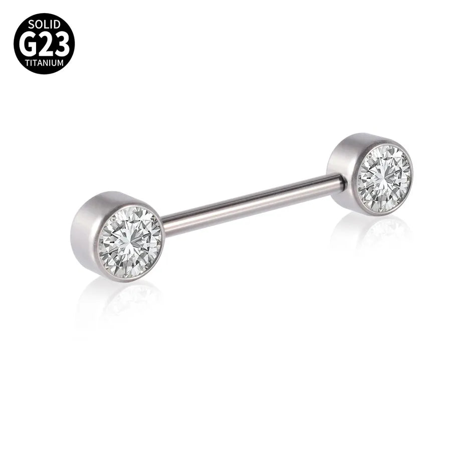 1 Piece Nipple Rings & Studs Casual Vacation Geometric G23 Titanium Inlay Opal Zircon
