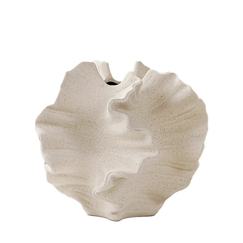 European Style Plain Burned White Ceramic Vase Frosted Texture Hydroponic Dried Flowers Home Decoration Ornaments Gift Crafts