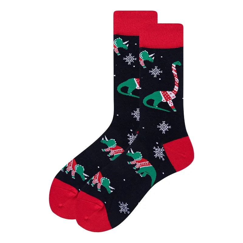 plus size Christmas Stocking  Holiday Mid-barrel Fun Gift Colorful Cotton Long-barrel Christmas Stocking Men's 41-46 Size