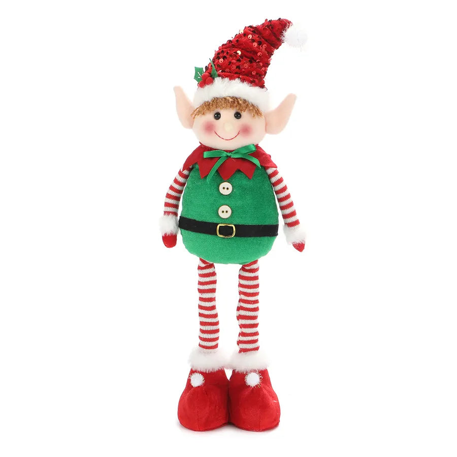Christmas New Arrival Extendable Elf Doll Decorations Children Gifts Fairy Figure Home Decor Classic Style Polyester Material