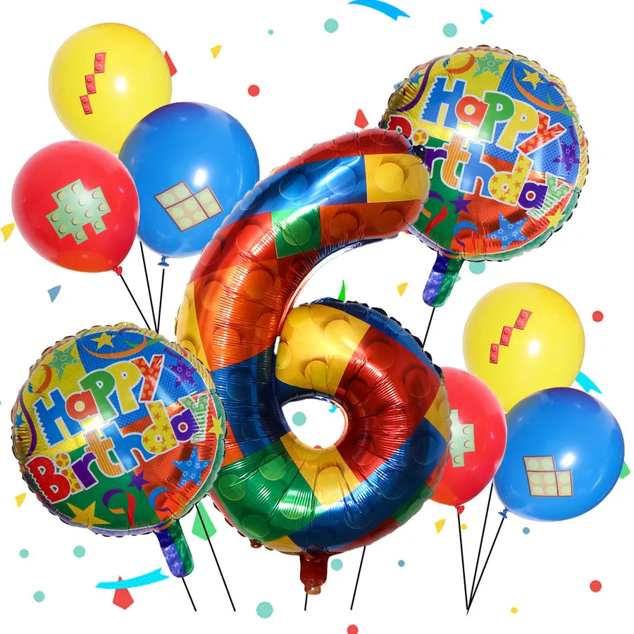 9-Piece Birthday Balloon Set Aluminium Foil