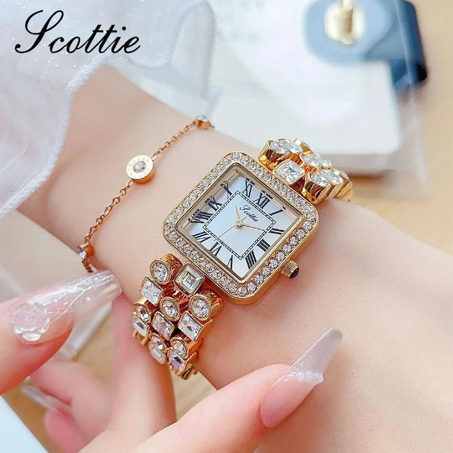 Elegant Streetwear Geometric Butterfly Double Snap Quartz Watch Women's Watches