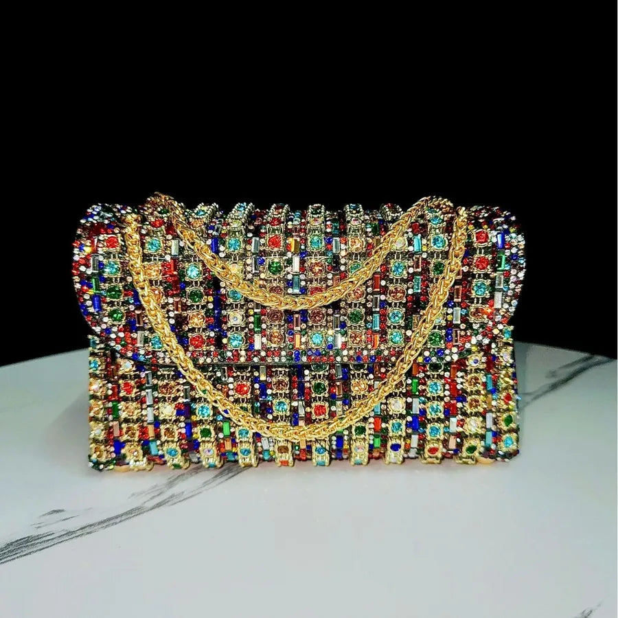 New Full Drill Handbag Diamond Embedded Underarm Evening Bag Women's Socialite Ball Gown Single Shoulder Crossbody Dinner Bag