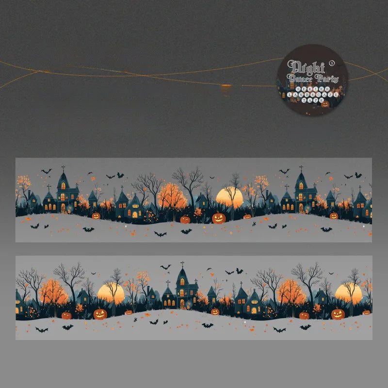 Dark Horror Style Halloween Theme PET Waterproof Tape 200cm Festive Costume Card Mask Decoration Creative Mosaics Material