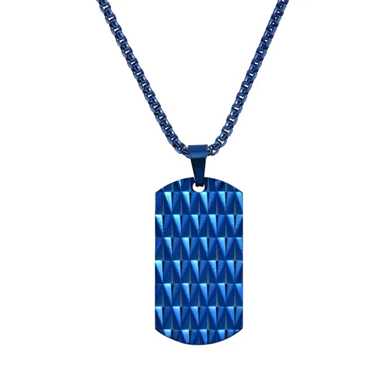 hip-hop simple style rhombus stainless steel polishing men's pendant necklace