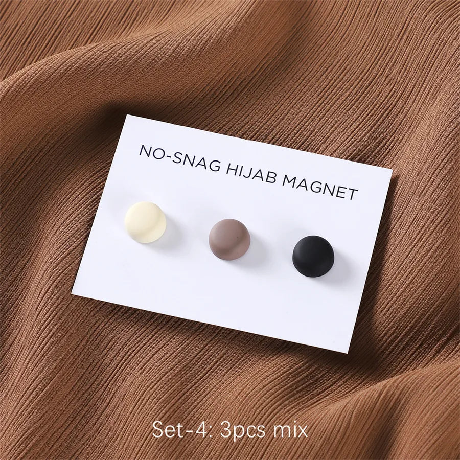 matte strong magnetic buckle women's round cufflinks scarf buckle 1 set