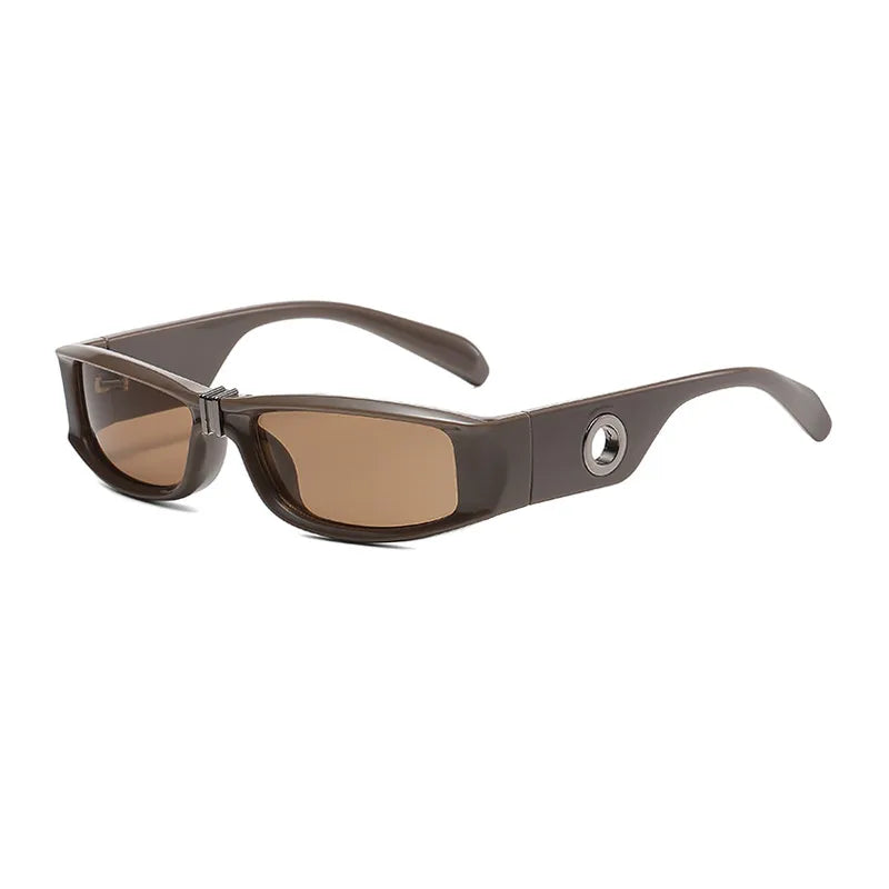 simple style streetwear geometric pc square full frame men's sunglasses