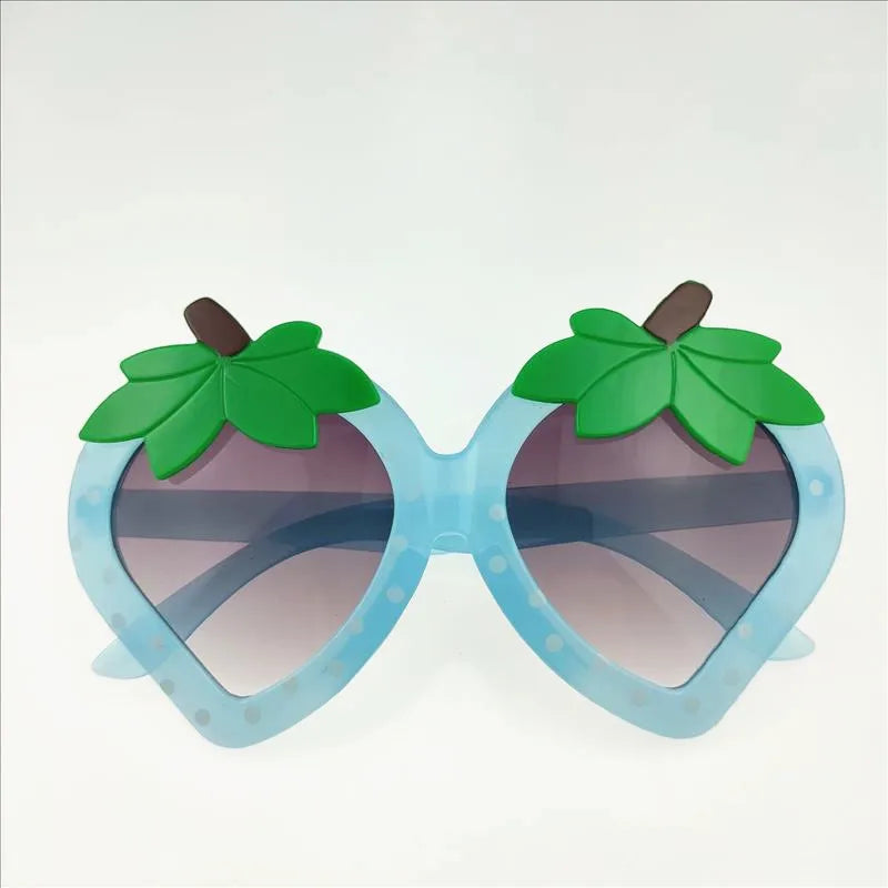 Cute Novelty Strawberry Ac Gradient Tinted Lenses Special-Shaped Mirror Full Frame Kids Sunglasses