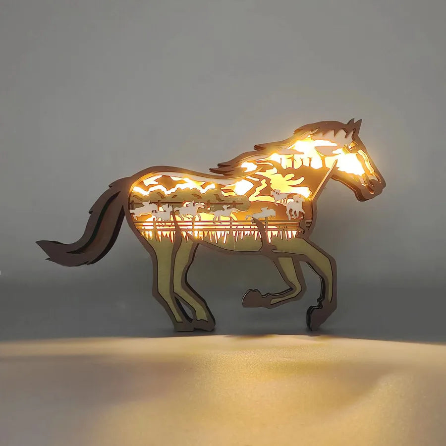 Retro Classic Style Animal Wood Boxwood Storage Rack Artificial Decorations