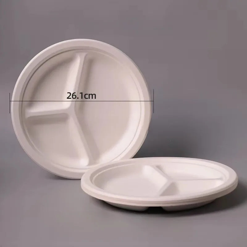 Disposable Sugarcane Pulp Paper Plate Dinner Plate Barbecue Cake Kindergarten Drawing DIY Paper Plate Thickened Pulp Plate