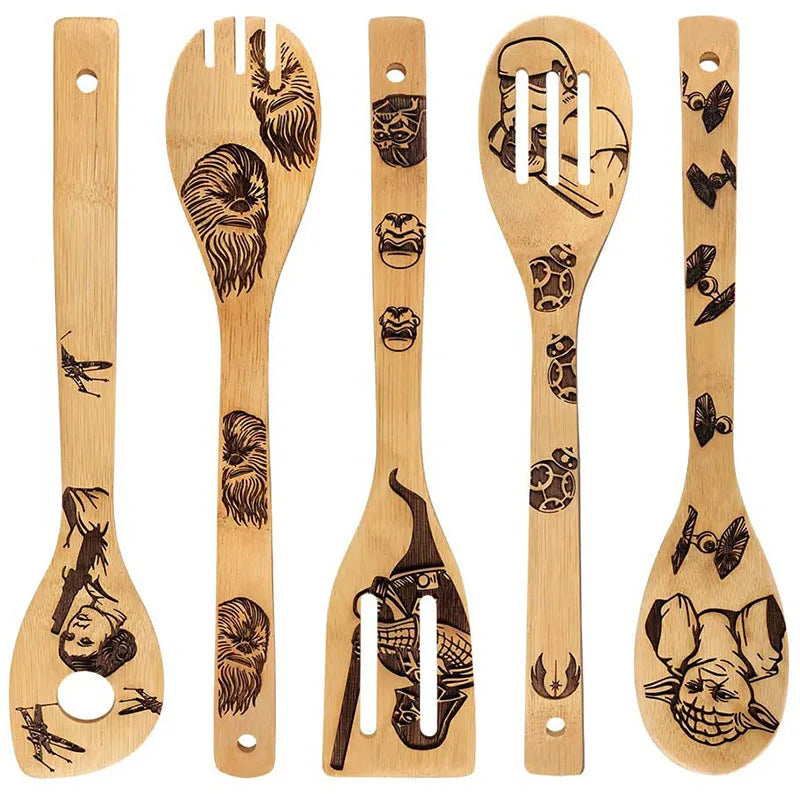 Simple Style Animal Letter Bamboo Shovel kit 5 Pieces Set