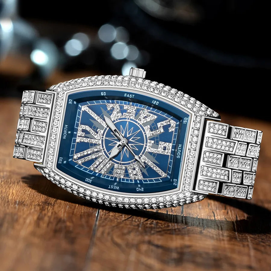 Fashion Geometric Butterfly Double Snap Quartz Men's Watches