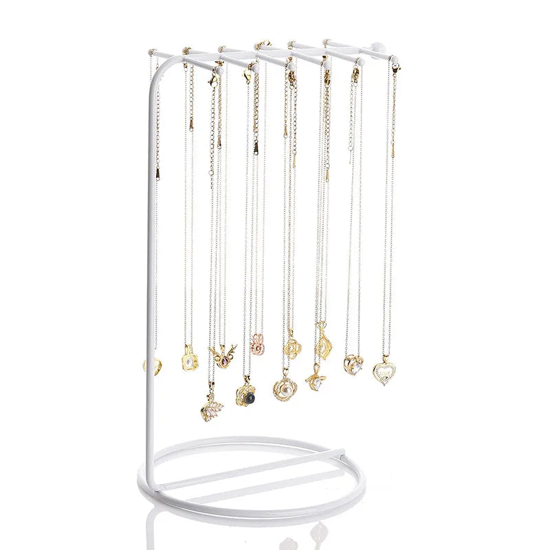 Iron Art Necklace Display Stand Home Use Jewelry Holder Storage Bracelet Stand Stall Hanging Pendant Stand Accessory Rack