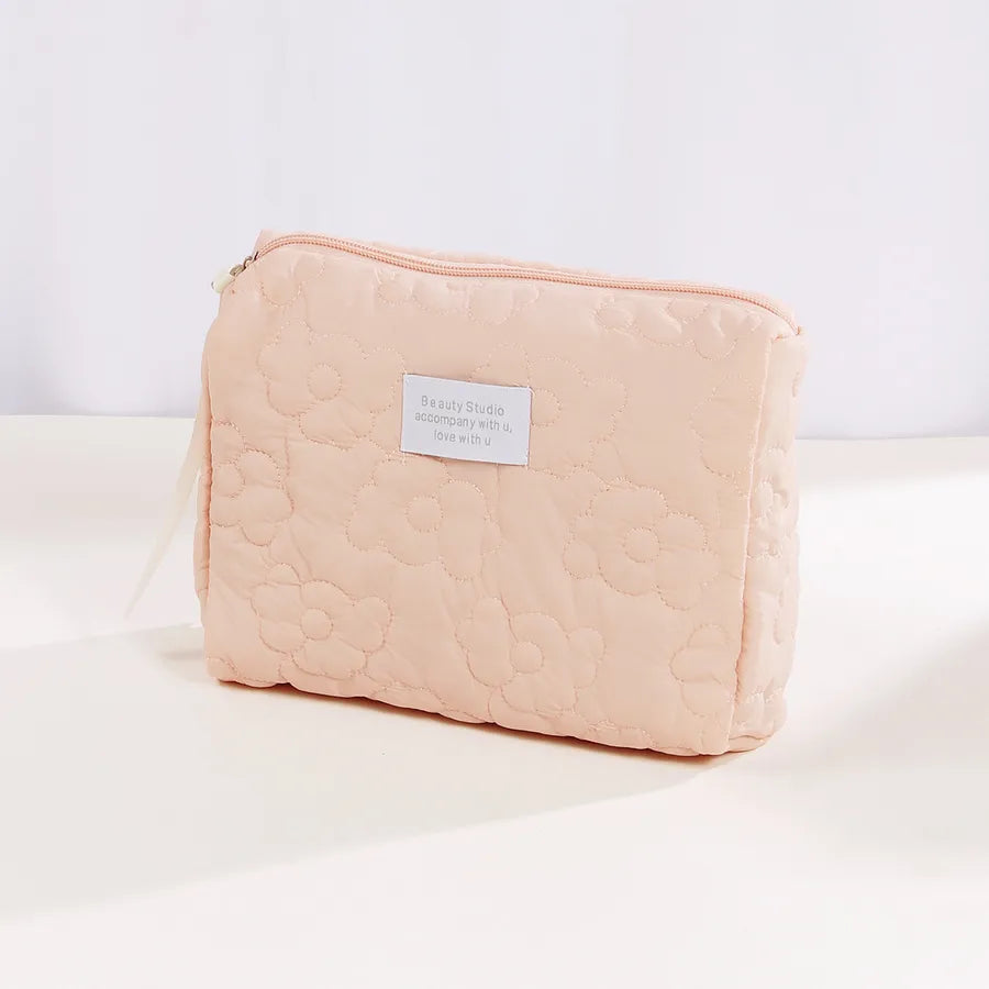 cute flower polyester square makeup bags