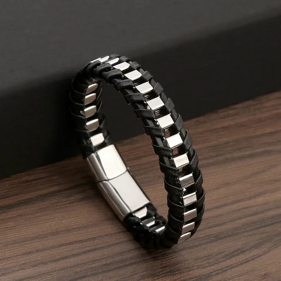 Streetwear Geometric Stainless Steel Men'S Bangle