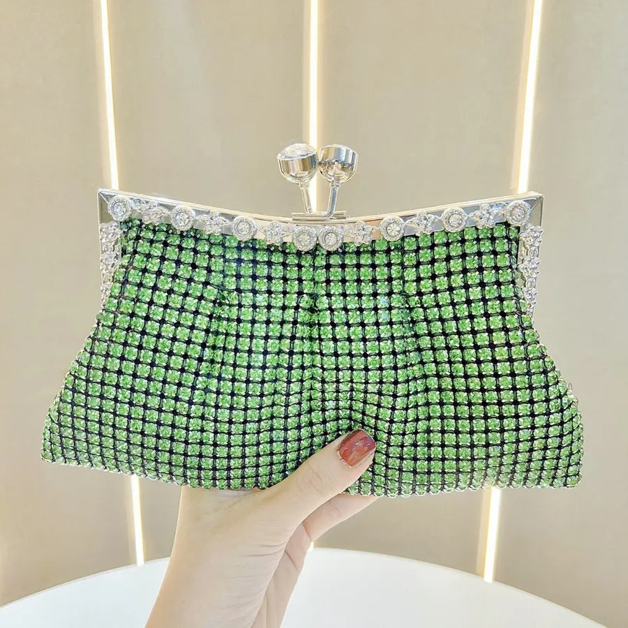New Retro Luxury Women's Handbag Dinner Clutch Small Shoulder Crossbody Bag Elegant Square Shape Polyester Platinum Bag