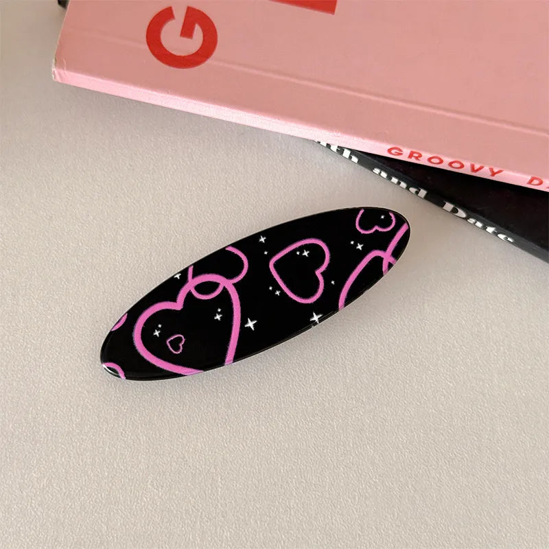 Cute Lady Women's Heart Shape Butterfly Bow Knot Resin Hair Clip