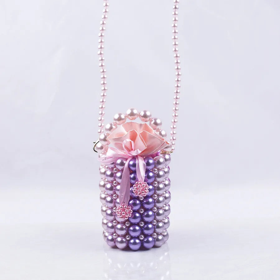 Women's Small Arylic Geometric Streetwear Beading Bucket Open Bucket Bag
