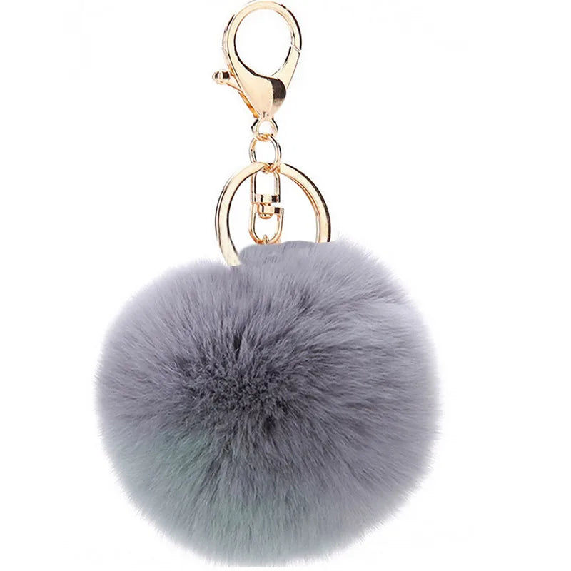 korean style hairball alloy women's bag pendant keychain