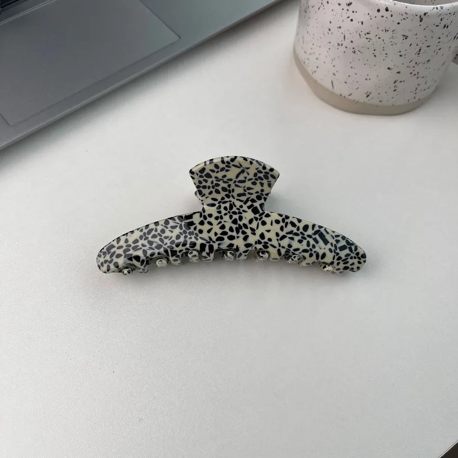 Unique Large Size Black White Polka Dot French Hair Clip Shark Clamp New Style Women's Hair Accessories Fashionable Hair Grips