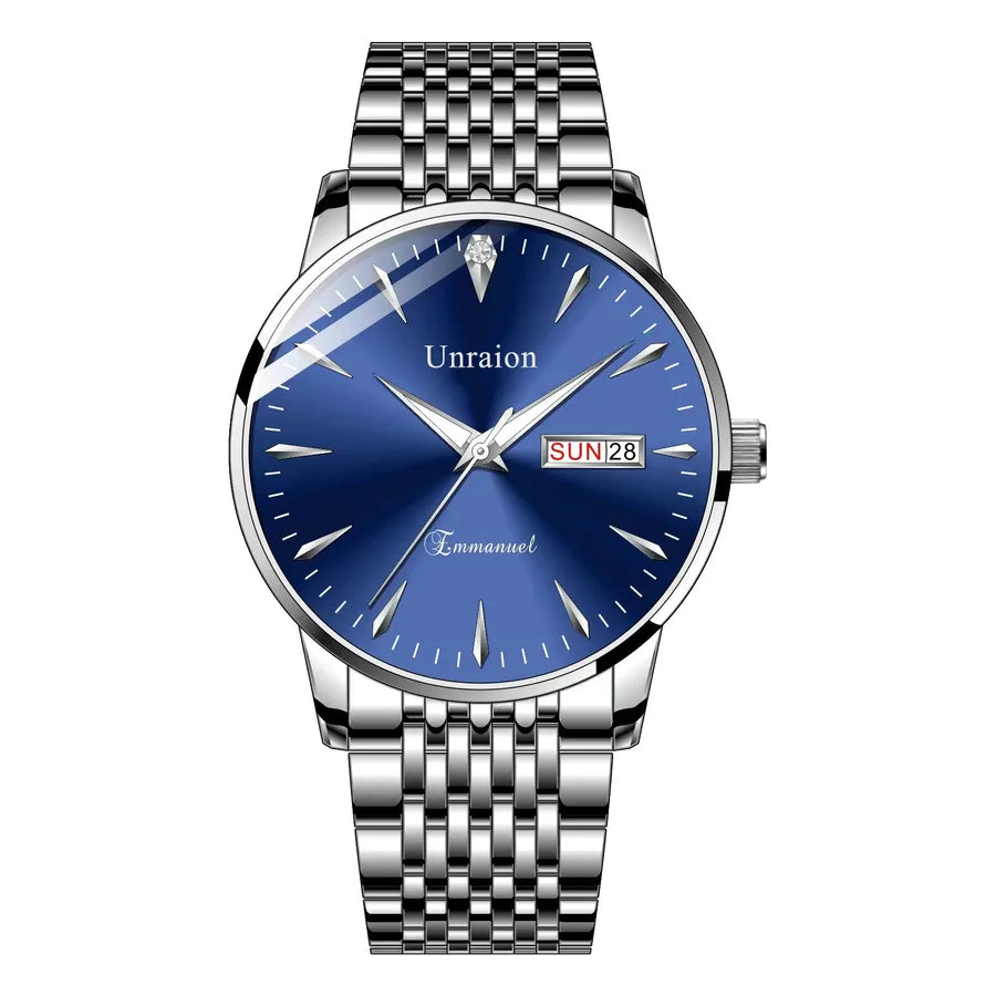 business simple style letter single folding buckle quartz men's watches