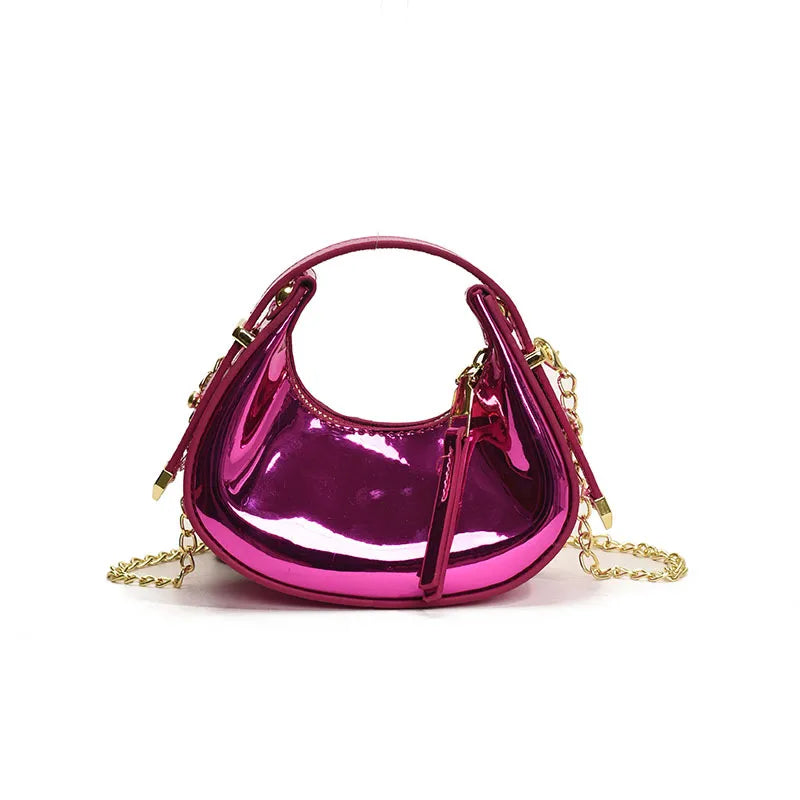 Women's Medium Pu Leather Solid Color Streetwear Sewing Thread Dumpling Shape Zipper Handbag Crossbody Bag