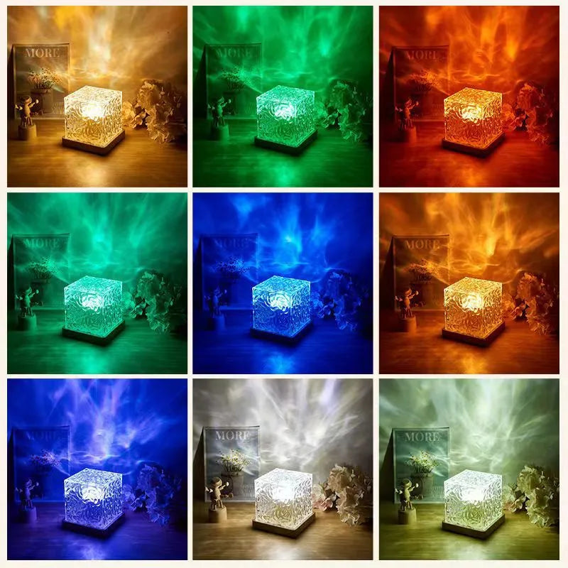 dynamic light and shadow atmosphere lamp imitation log rotating water pattern lamp flame night light DYNAMIC LIGHTING