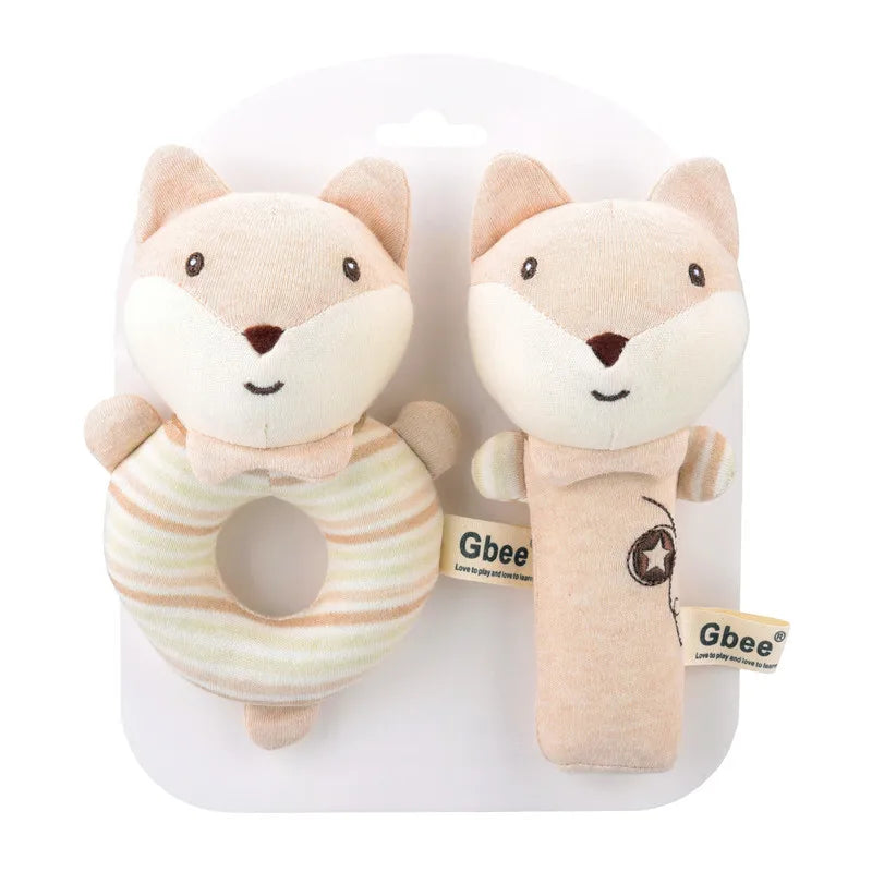 Gbee baby rattle plush toy early education animal round rattle doll baby soothing toy