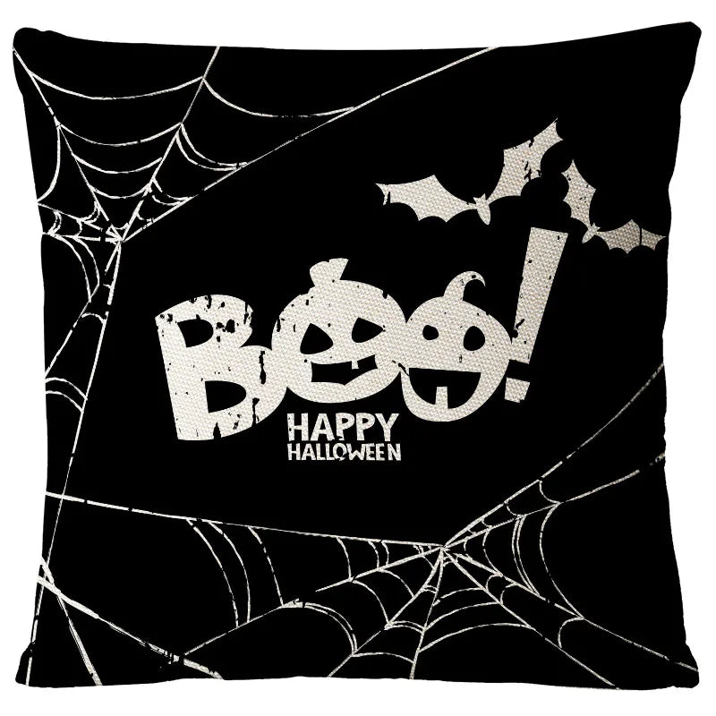 casual halloween pattern linen pillow cases