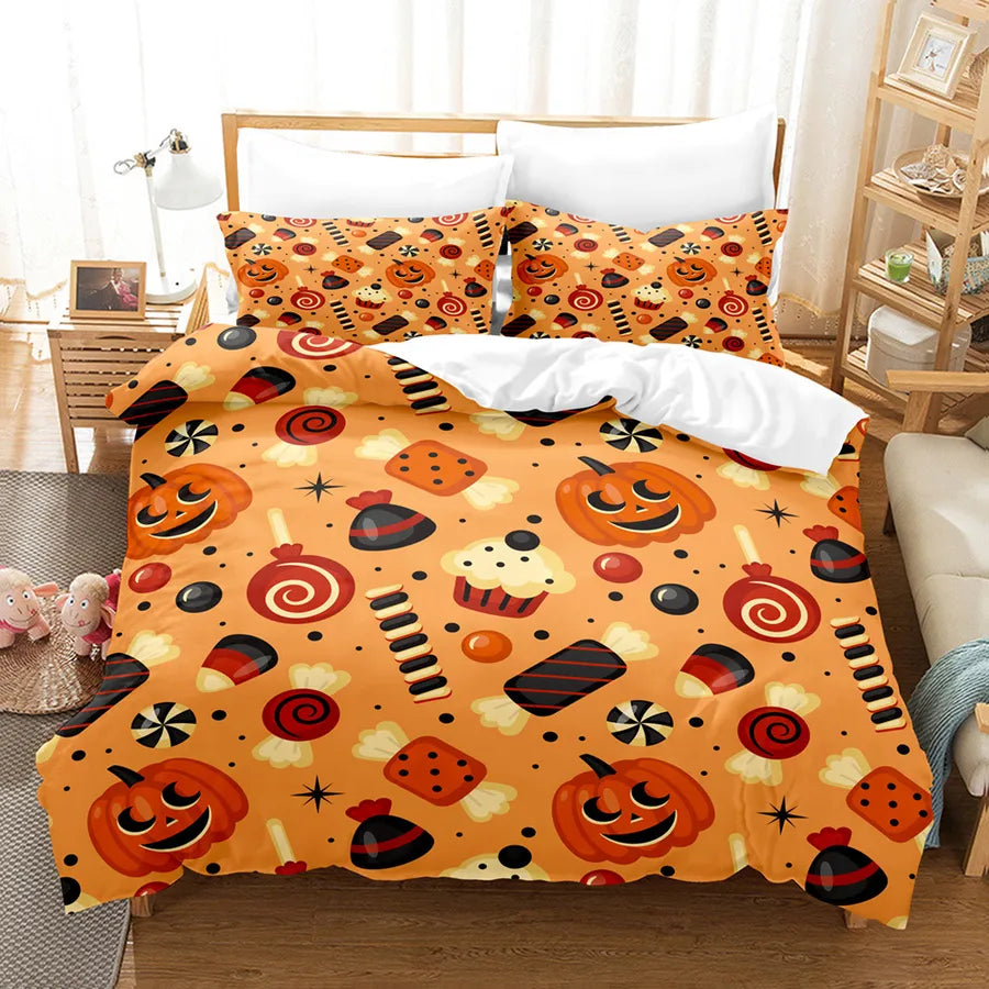 Halloween Casual Pumpkin Castle chemical fiber Beddings Bedding