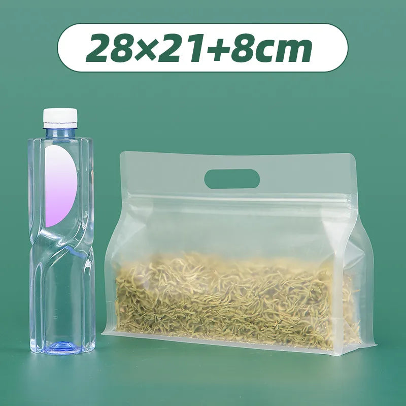 Thickened frosted transparent self-supporting packaging bag candy scented tea rice self-sealing bag cat food bait eight-sided sealing bag wholesale