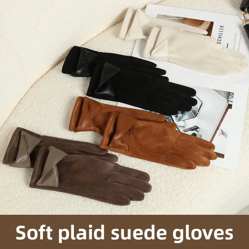 New Style Women's Winter Fashion Warm Gloves Touch Screen Compatible Fleece Lined Cycling Windproof Elegant Basic Style