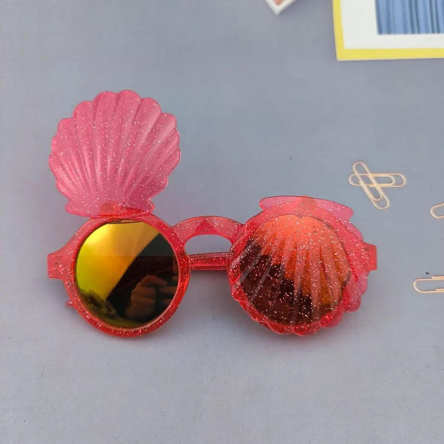 Cute Novelty Shell Ac Round Frame Full Frame Kids Sunglasses