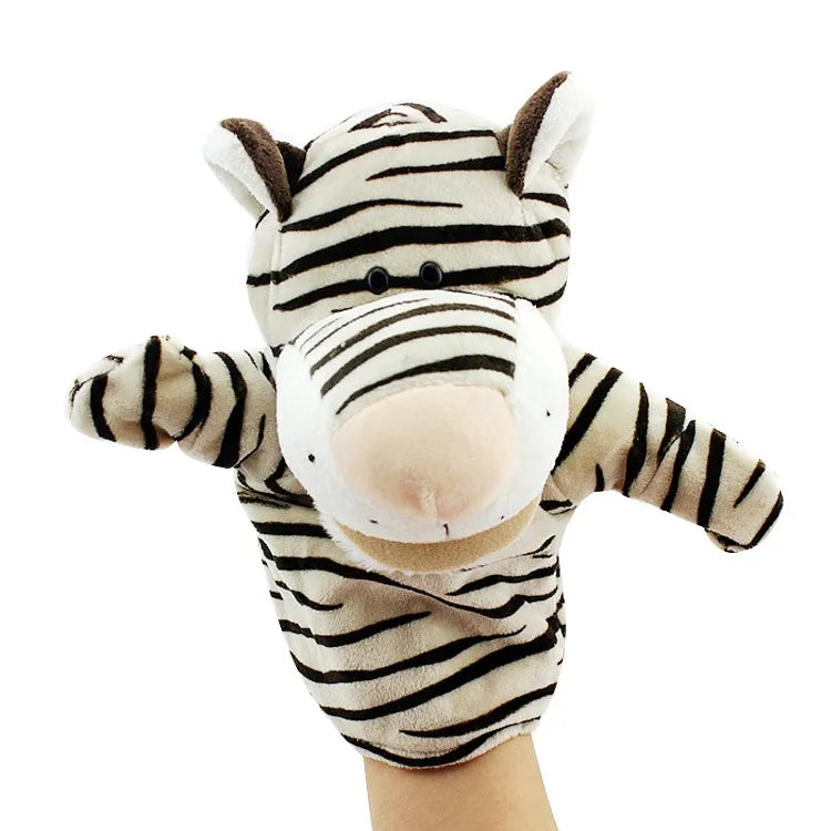 Can open mouth cartoon animal plush hand puppet parent-child toy mouth can move a variety of styles  spot mixed batch