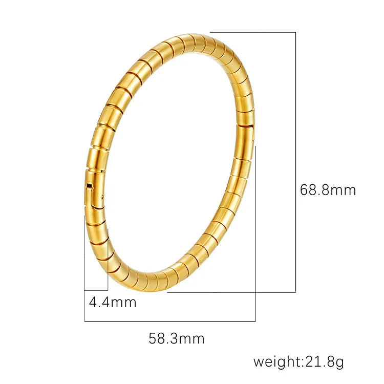 Retro Classic Style Geometric Flower 304 Stainless Steel Bangle In Bulk
