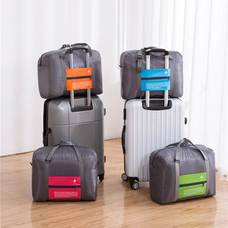 casual vacation solid color polyester travel bags